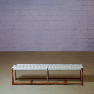 Handwoven Wooden Jute Bench