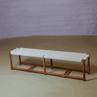 Handwoven Wooden Jute Bench