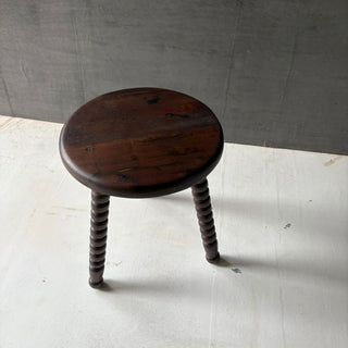 Vintage Turned Wooden Stool
