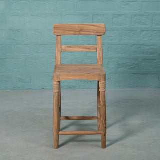 Handcrafted Teak Counter Chair