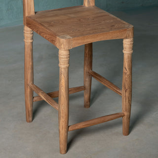 Handcrafted Teak Counter Chair