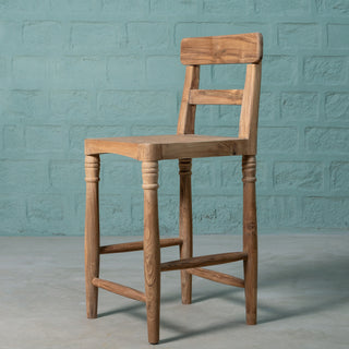 Handcrafted Teak Counter Chair