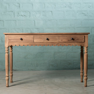 Scalloped Teak Console Table