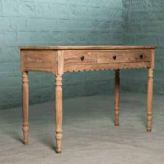 Scalloped Teak Console Table