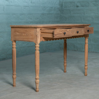 Scalloped Teak Console Table