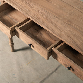Scalloped Teak Console Table