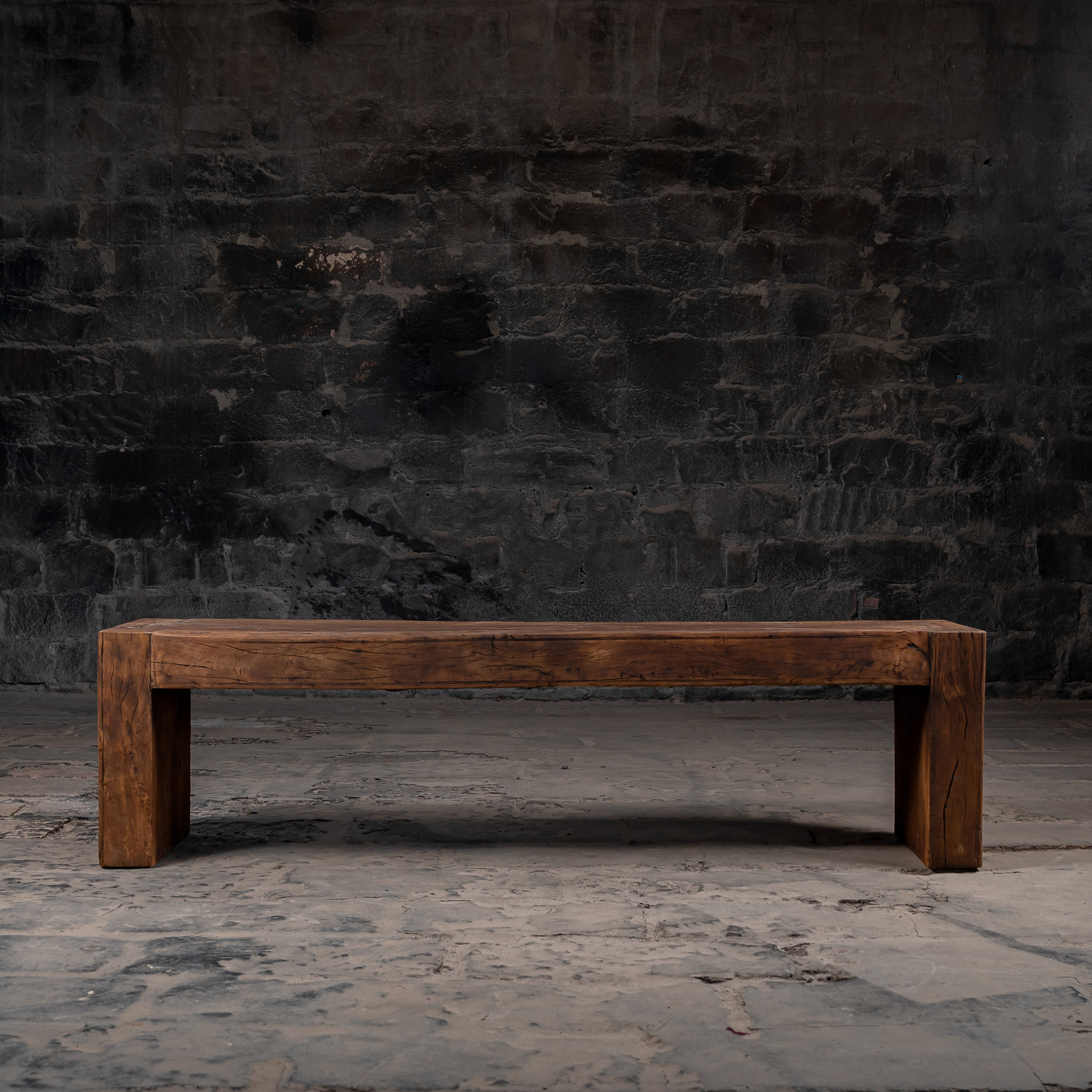 Handcrafted Reclaimed Solid Wood Bench