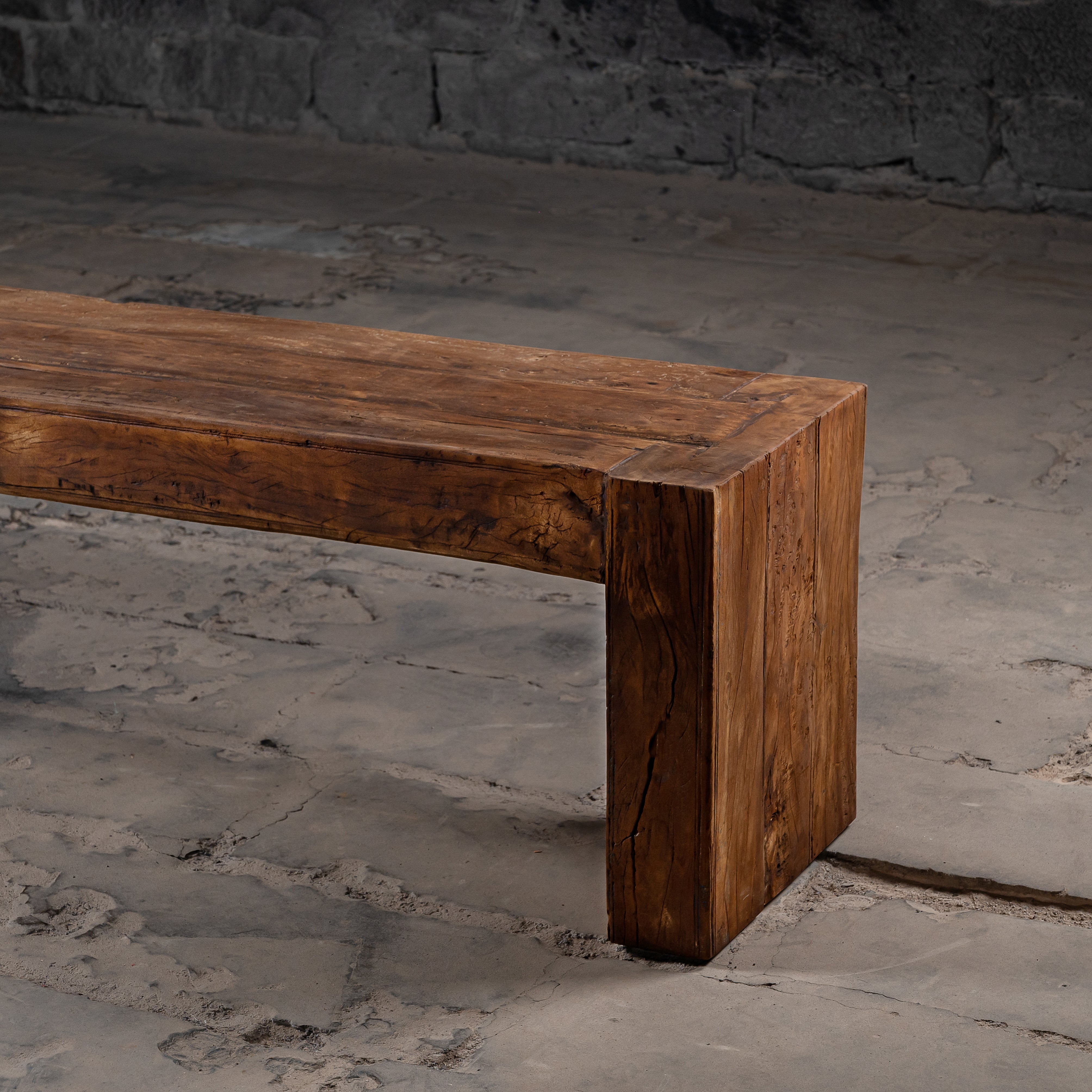 Handcrafted Reclaimed Solid Wood Bench