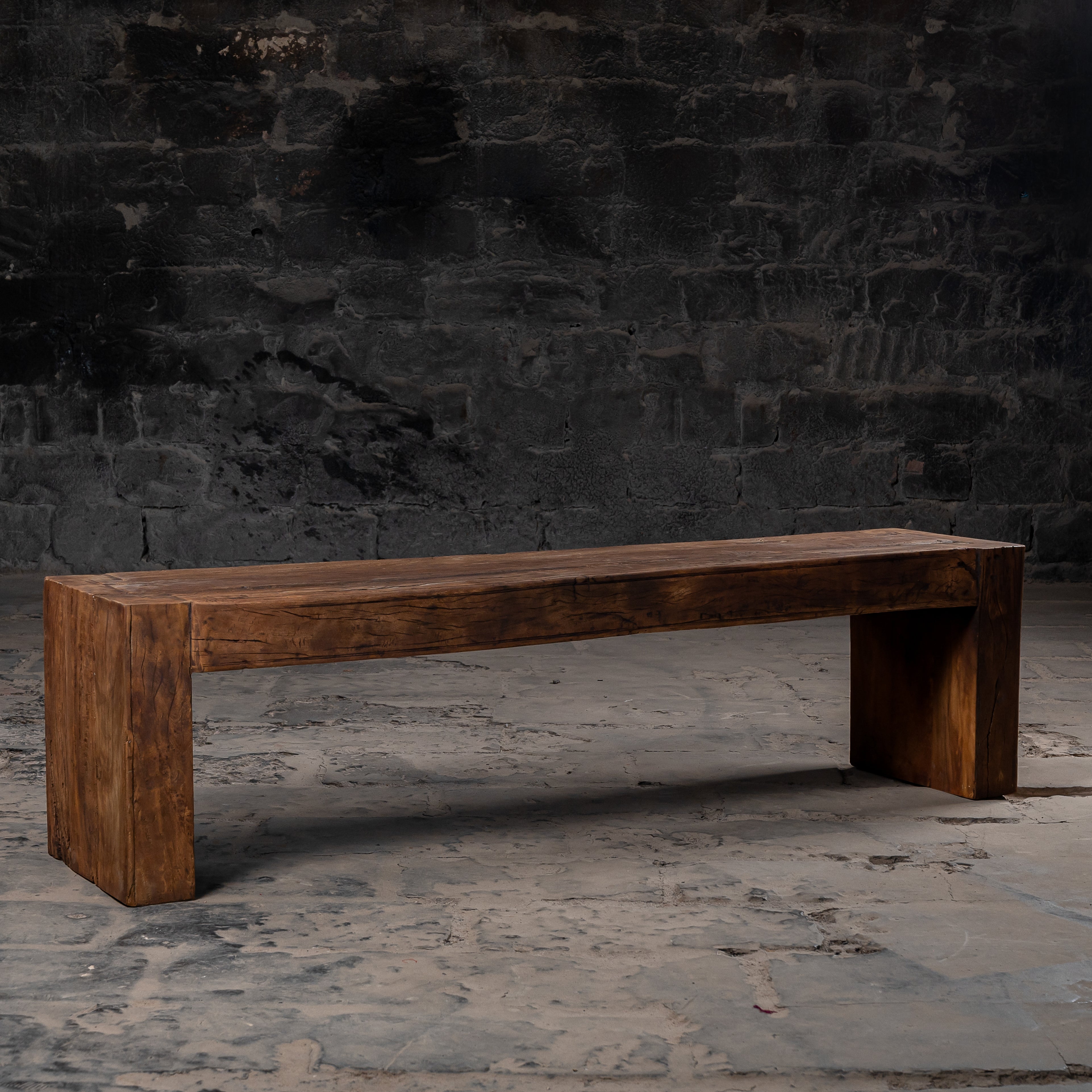 Handcrafted Reclaimed Solid Wood Bench