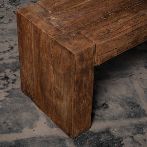 Handcrafted Reclaimed Solid Wood Bench