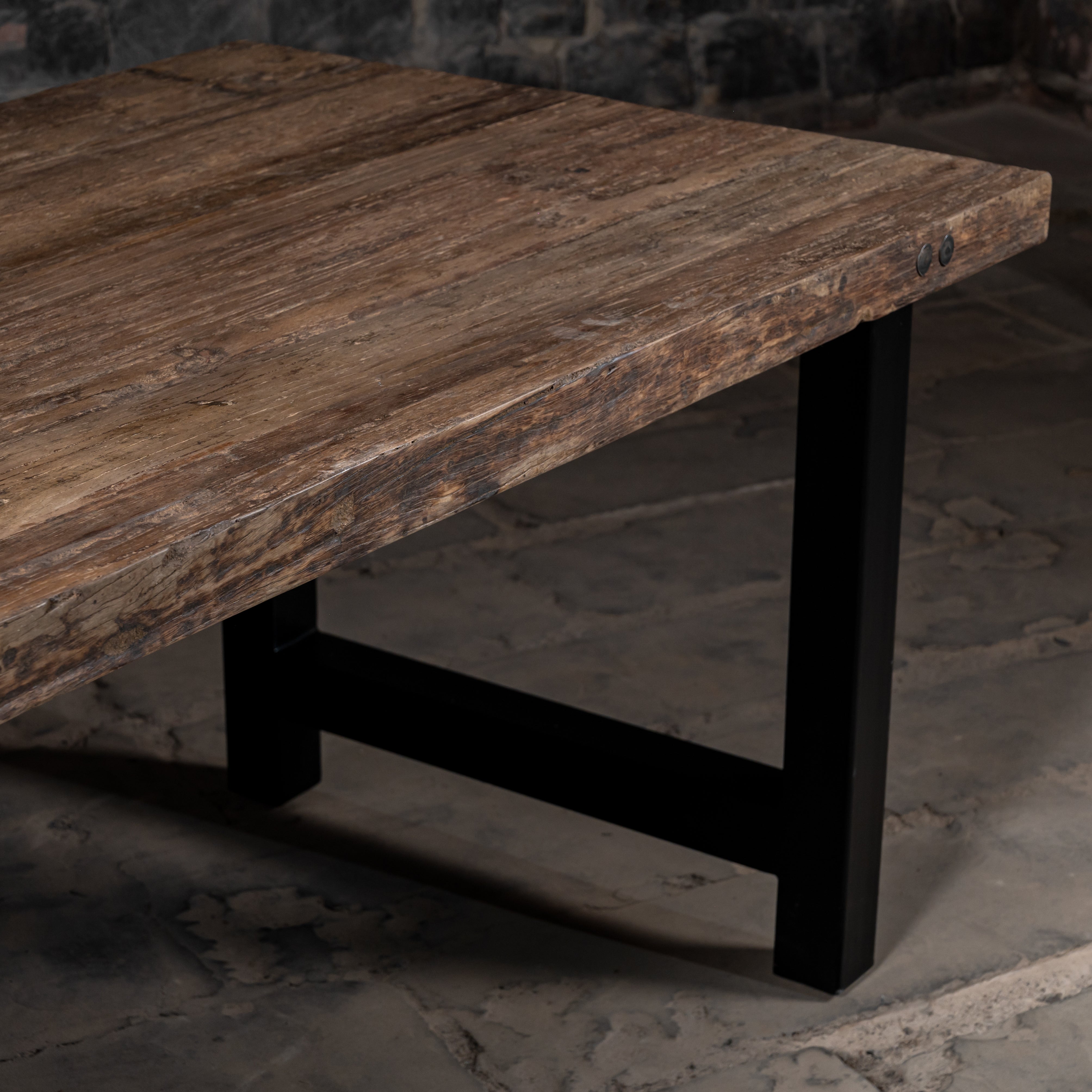 Vintage Reclaimed Weathered Wood dining Table