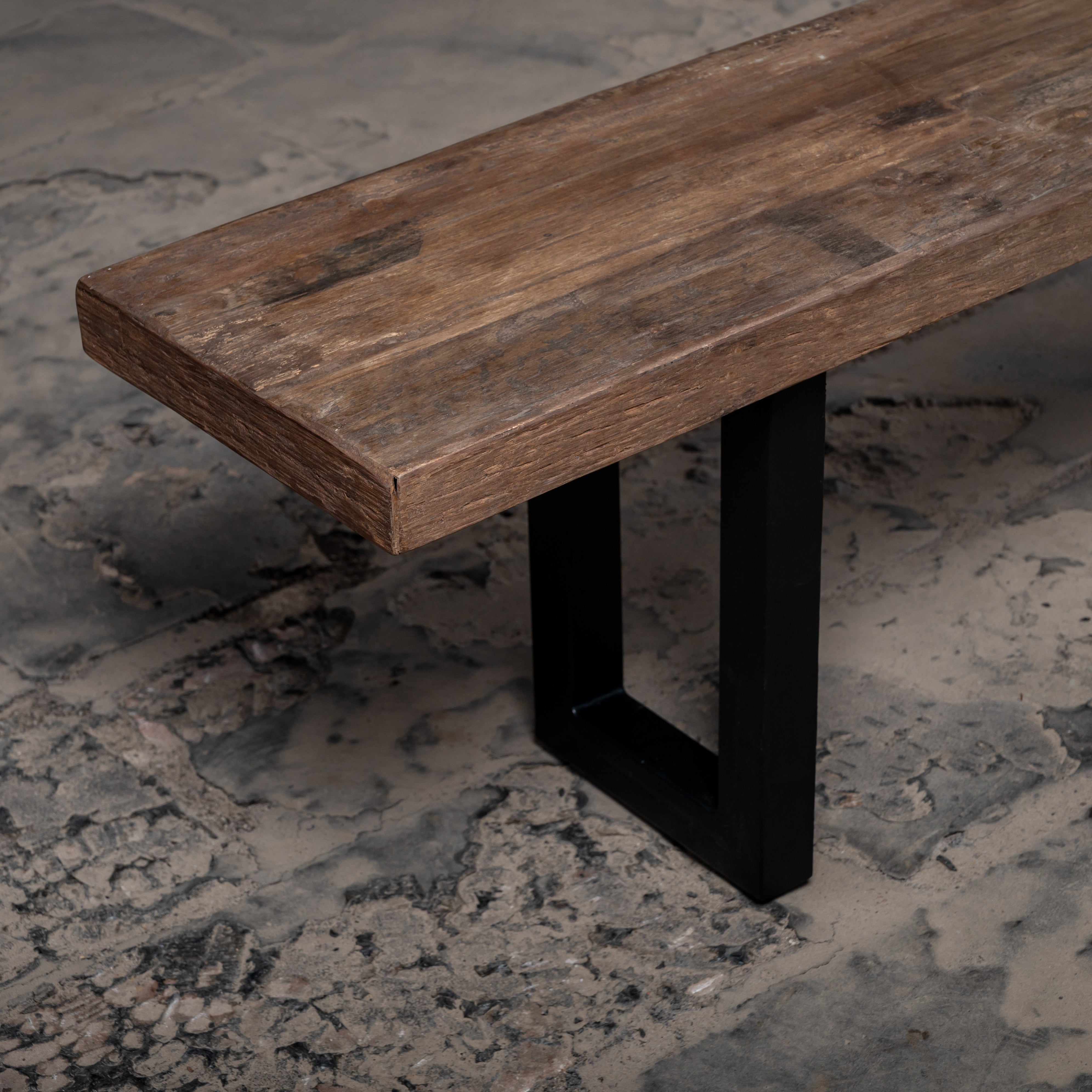 Reclaimed Weathered Wood Bench