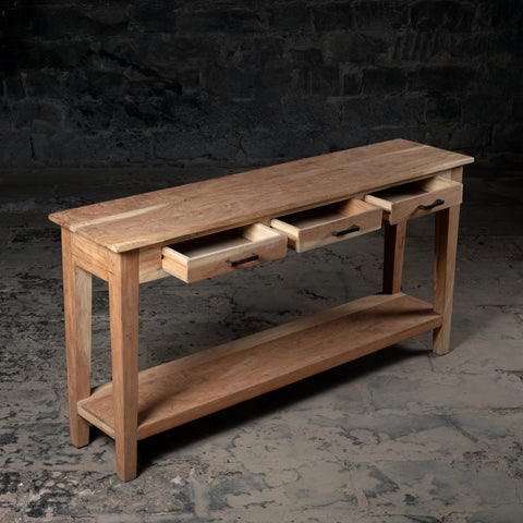 Timeless Tappered Drawered & Shelfed Console