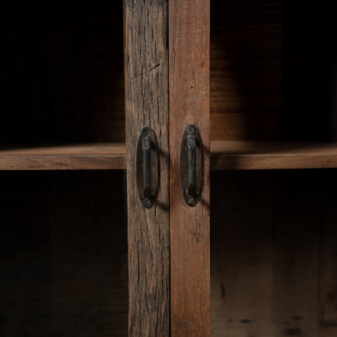 Vintage Weathered Wood Storage Cabinet for Kitchen & Home