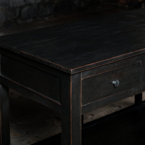 Vintage Reclaimed Wood Kitchen Counter Table With Drawers