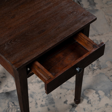 Vintage Reclaimed Neem Wood Bedside Table With Drawer