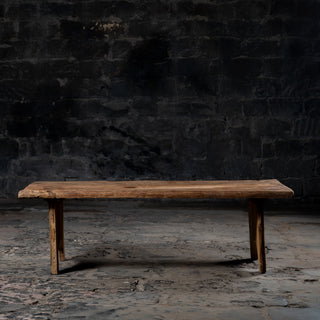 Handcrafted Reclaimed Wood Bench with Arched Trestle Legs – Rustic Farmhouse Dining and Entryway Seating