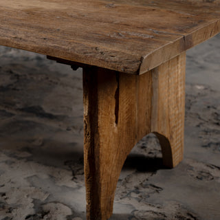 Handcrafted Reclaimed Wood Bench with Arched Trestle Legs – Rustic Farmhouse Dining and Entryway Seating