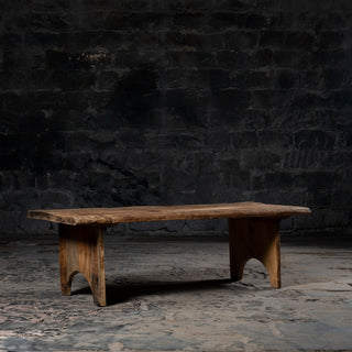 Handcrafted Reclaimed Wood Bench with Arched Trestle Legs – Rustic Farmhouse Dining and Entryway Seating