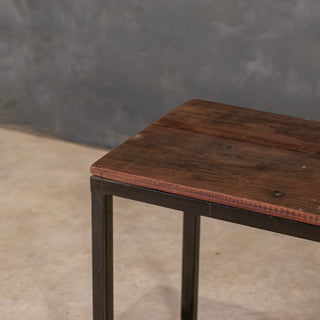 Compact Wood Metal Stool