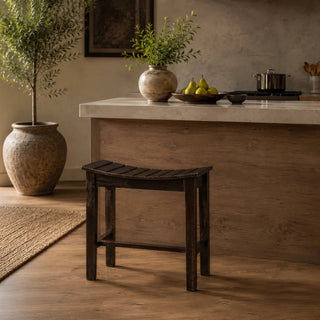 Curved Seat Wooden Stool