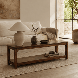 Farmhouse Teak Shelf Bench