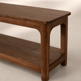 Farmhouse Teak Shelf Bench