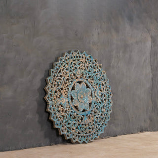 Hand Carved Mandala Wall Panel