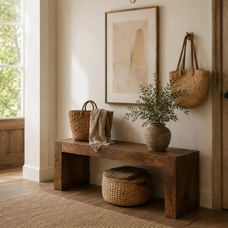 Handcrafted Reclaimed Solid Wood Bench