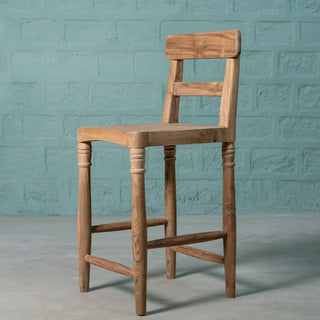Handcrafted Teak Counter Chair