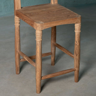 Handcrafted Teak Counter Chair