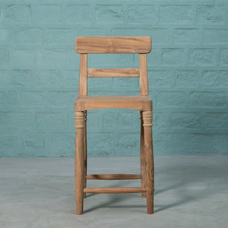 Handcrafted Teak Counter Chair