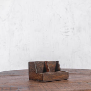 Handcrafted Teak Desk Organizer