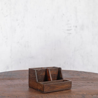 Handcrafted Teak Desk Organizer