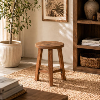 Handcrafted Wood Accent Stool