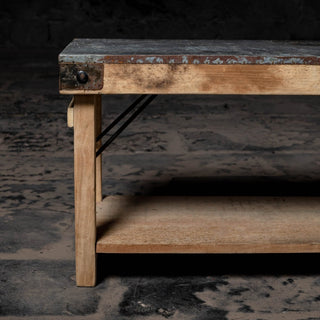 Haven Hinge Metallic Bench With Shelf - Qarnation