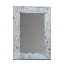Handcrafted Reclaimed Wood Wall Mirror – Rustic Rectangular Farmhouse Décor for Bathroom, Bedroom and Entryway