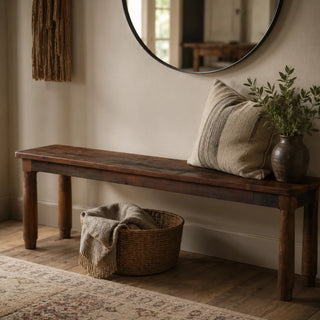 Minimalist Reclaimed Wood Bench