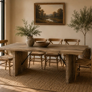 Reclaimed Weathered Wood Dining Table