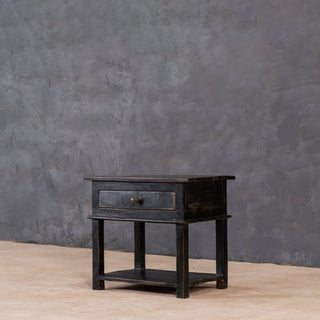 Rustic Black Bedside Table