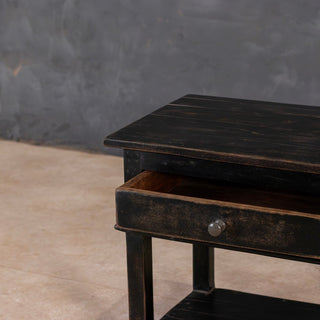 Rustic Black Bedside Table