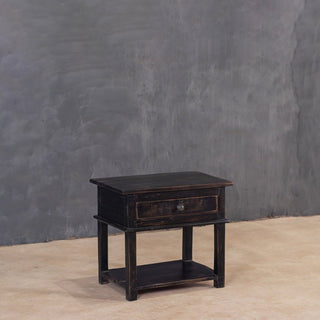 Rustic Black Bedside Table
