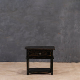 Rustic Black Bedside Table