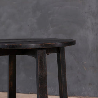 Rustic Black Round End Table