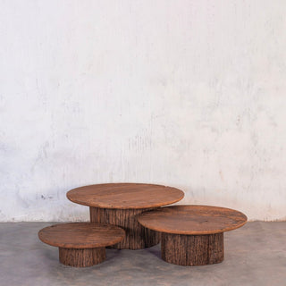 Rustic Round Nested Coffee Tables