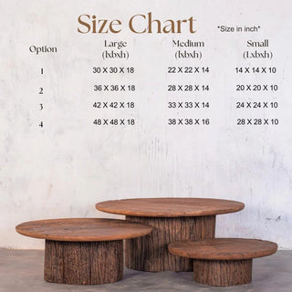 Rustic Round Nested Coffee Tables