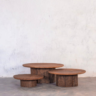 Rustic Round Nested Coffee Tables
