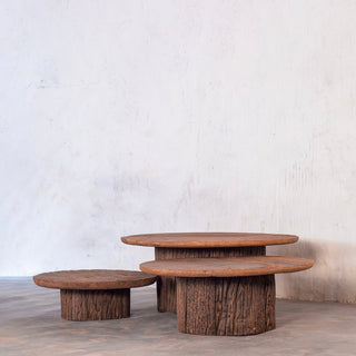 Rustic Round Nested Coffee Tables