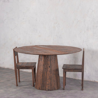 Rustic Round Pedestal Dining Table