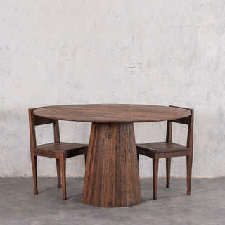 Rustic Round Pedestal Dining Table